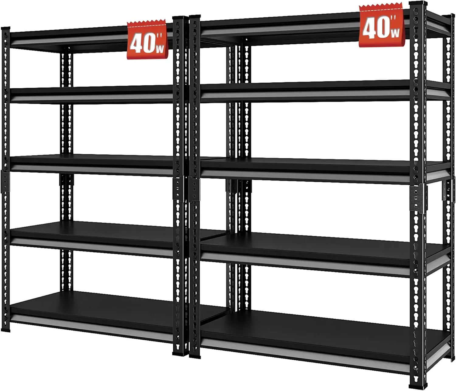 

40"" W Garage Shelving Heavy Duty, 2200Lbs Loads Garage Storage Shelves, 5-Tier Metal Shelving Units And Storage Racks,