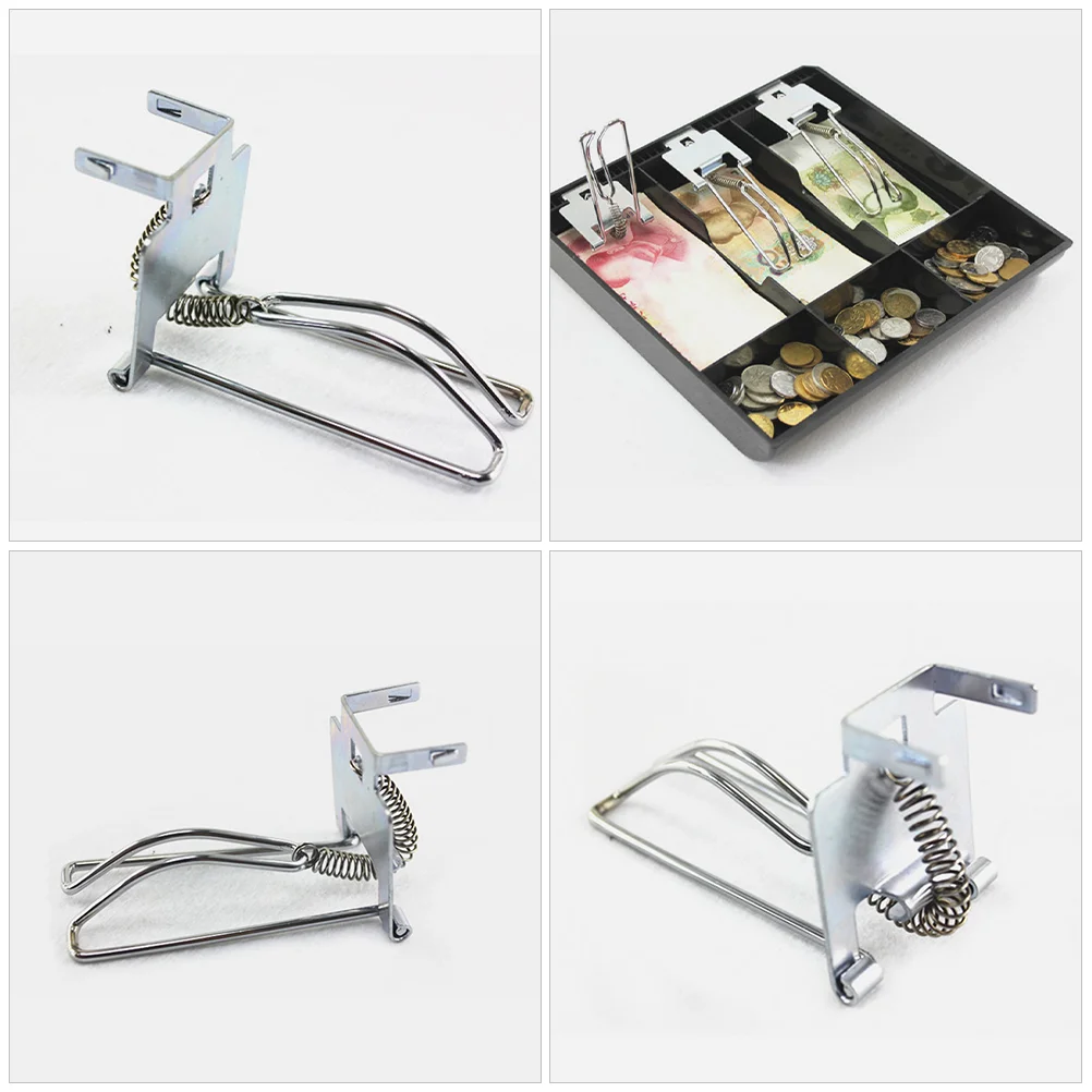 3 Pcs Cashier Box Clip Money Tray Clips Register Iron Replacement Paper Wallet Heavy Duty Drawer Man Trays