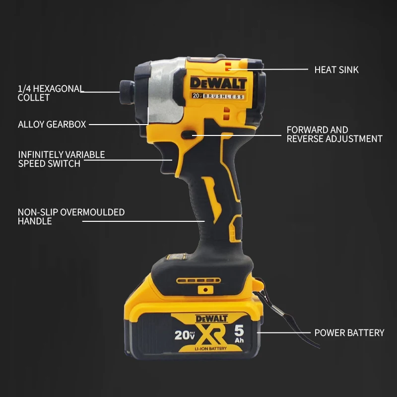 Dewalt DCF850 Impact Driver Electric Drill Brushless Cordless 3250RPM Screwdrivers High Torque Power Tools For Dewalt Battery