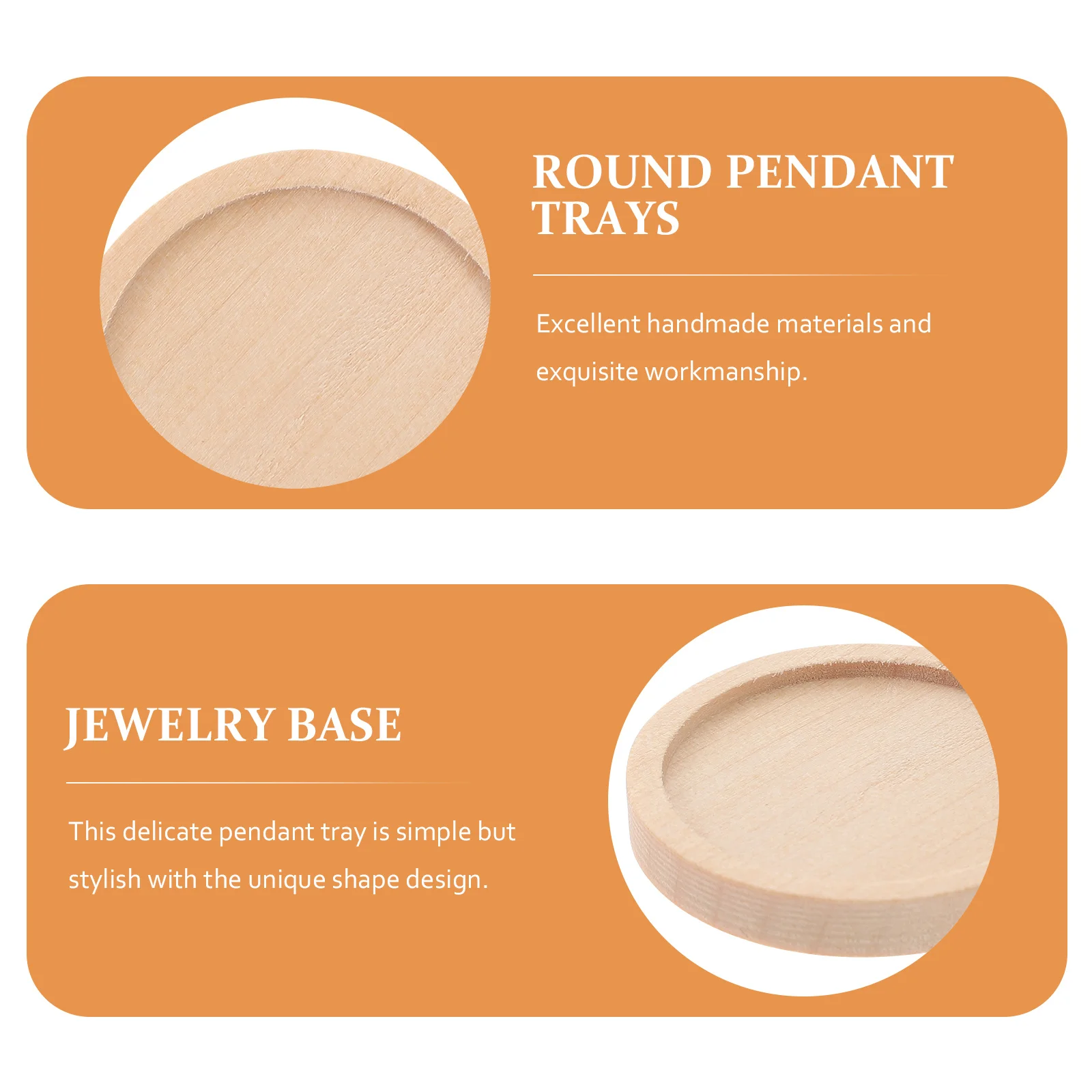 

50Pcs Wood Round Jewelry Bases Pendant Trays Retro Khaki 30mm Outer Diameter 25mm Inner Diameter Craft Making Accessories DIY