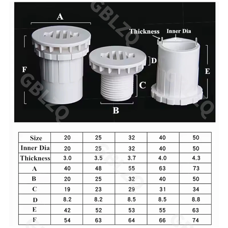 PVC Pipe Connector 20/25/32/40/50mm Aquarium Fish Tank Drainage Joints Outlet Fittings Garden Irrigation Water Pipe Adapter