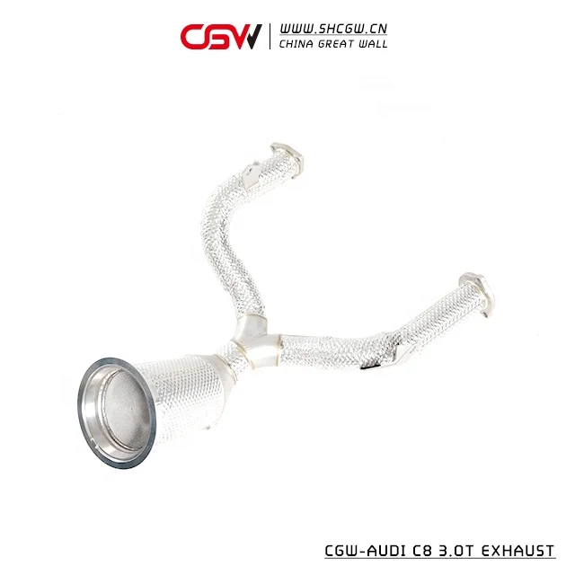 Auto Parts Exhaust Car Muffler Catback for A6  A7 C8 3.0T Downpipe with High Quality Catalytic Converter