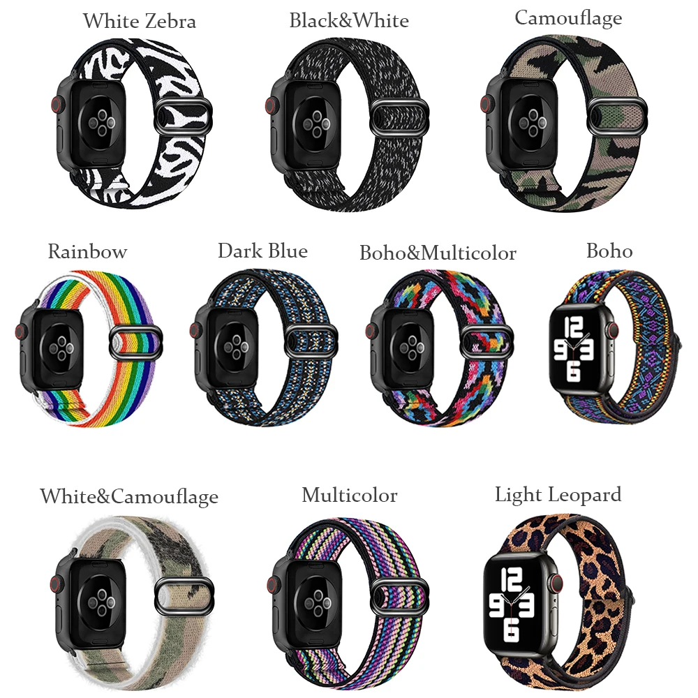 Новый нейлоновый эластичный сменный ремешок, настольный ремешок для часов Annex, эластичный ремешок для Apple Watch SE 6, 5, 4, 3, 2