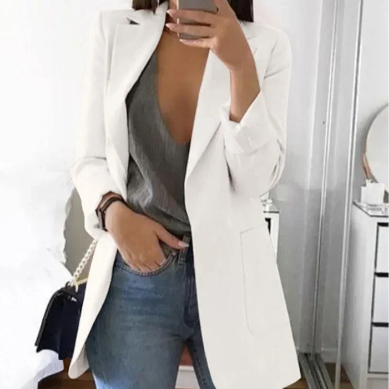 2024 Fashion Spring Women Blazers Jackets Long Sleeve Slim Suit Button Lady Basic Jackets Small Suit Jacket Candy Color