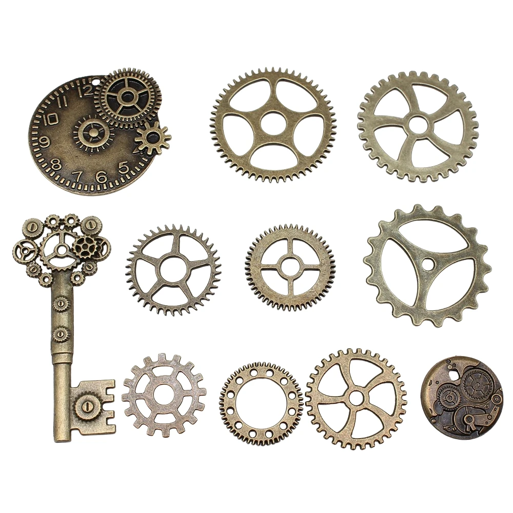 10 sztuk duży rozmiar stop Charm mechaniczne Steampunk zębatki i koła zębate Diy akcesoria do samodzielnego tworzenia biżuterii — zdjęcie 5