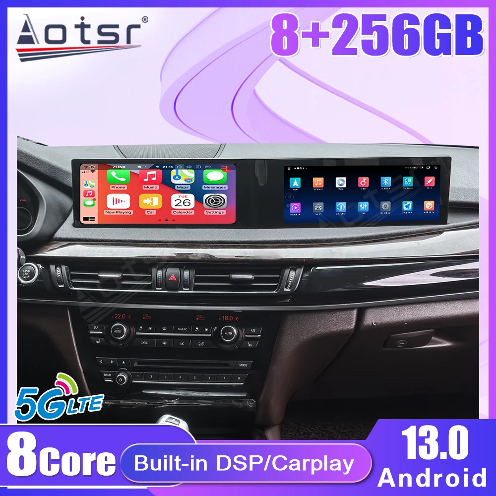 double 12.3 Car Radio Multimedia For BMW X5 2014 2015 2016 2017 2018 CIC NBT System Navigation GPS Wireless CarPlay Android 13