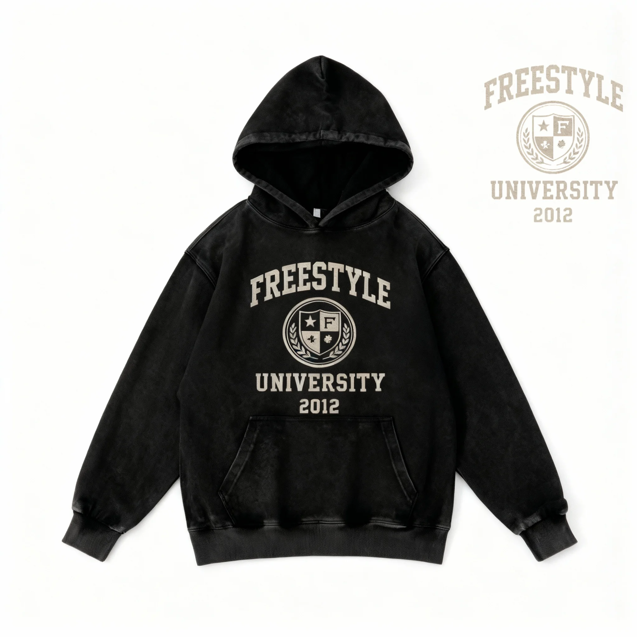 カスタムウォッシュドコットンフーディー、パーソナライズプリント、ユニセックスプレッピースタイルプルオーバー | ヴィンテージスウェットシャツ | ソフトタッチ / ルーズフィット | DIY