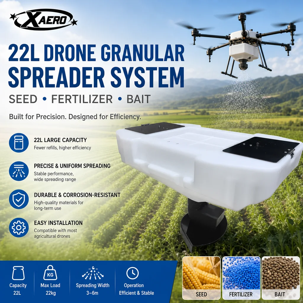 XAERO 22L 22kg Granular Spreader System Seed Fertilizer Bait for Agricultural Drone