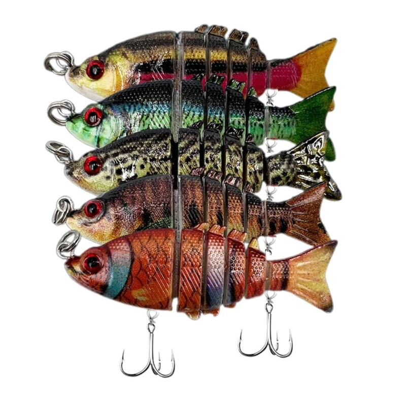 

5 Pcs Multi Jointed Swimbait Fishing Lures Slow Sinking Artificial Baits