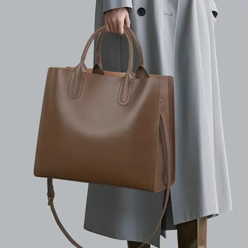 

Leather women's crossbody bag, large capacity, soft leather, business casual single-shoulder bag, banquet handbag