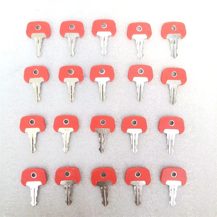 20pc Key Jungheinrich 702 Red Yellow Electric Stapler Ignition Key 702 For Mic Komatsu 26906870