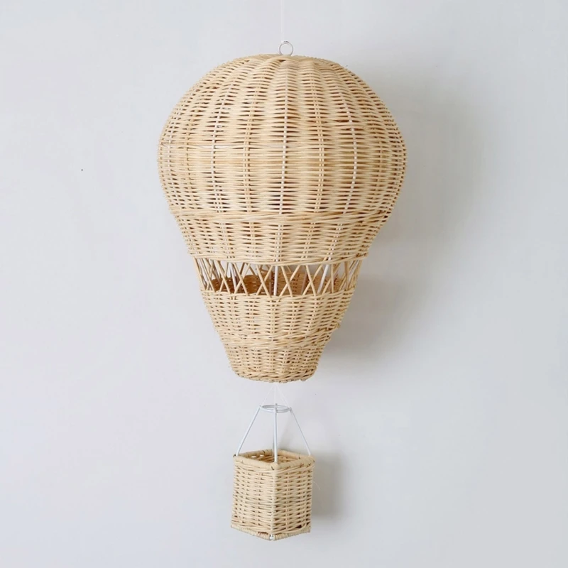 Hand-woven Rattan Hot Air Balloon Photography Prop Wall Hanging Home Decor Hot Air Balloon Shaped Crafts for Shop DropShipping