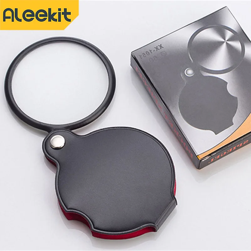 8x Portable Handheld Magnifying Glass 50mm Jewelry Reading Appreciation Glass Loupe Folding Magnifier For Jewelry