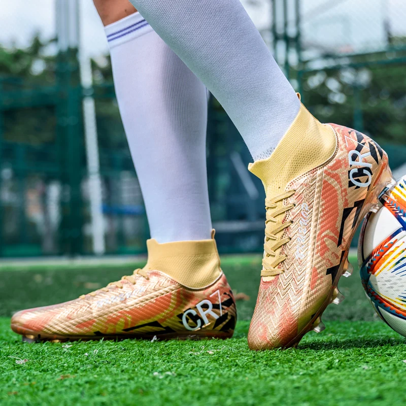 

Men's Soccer Shoes High-Top Football Cleats, Outdoor Breathable Athletic Professional Spikes Youth Boys Football Shoes Unisex