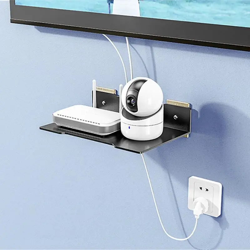 Floating Shelf Hanging Rack Router Wall Shelf Holder Outlet Power Strip Wifi Box Wall Mount Bracket For Wireless Speaker Stand