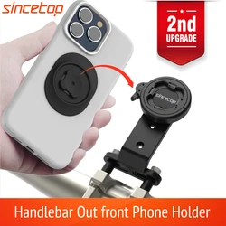 Bike Phone Holder,Bicycle Out Front CellPhone Mount,Universal Aluminum MTB Road Bike Cycling Clamp for Gopro,Quick Attach/Detach