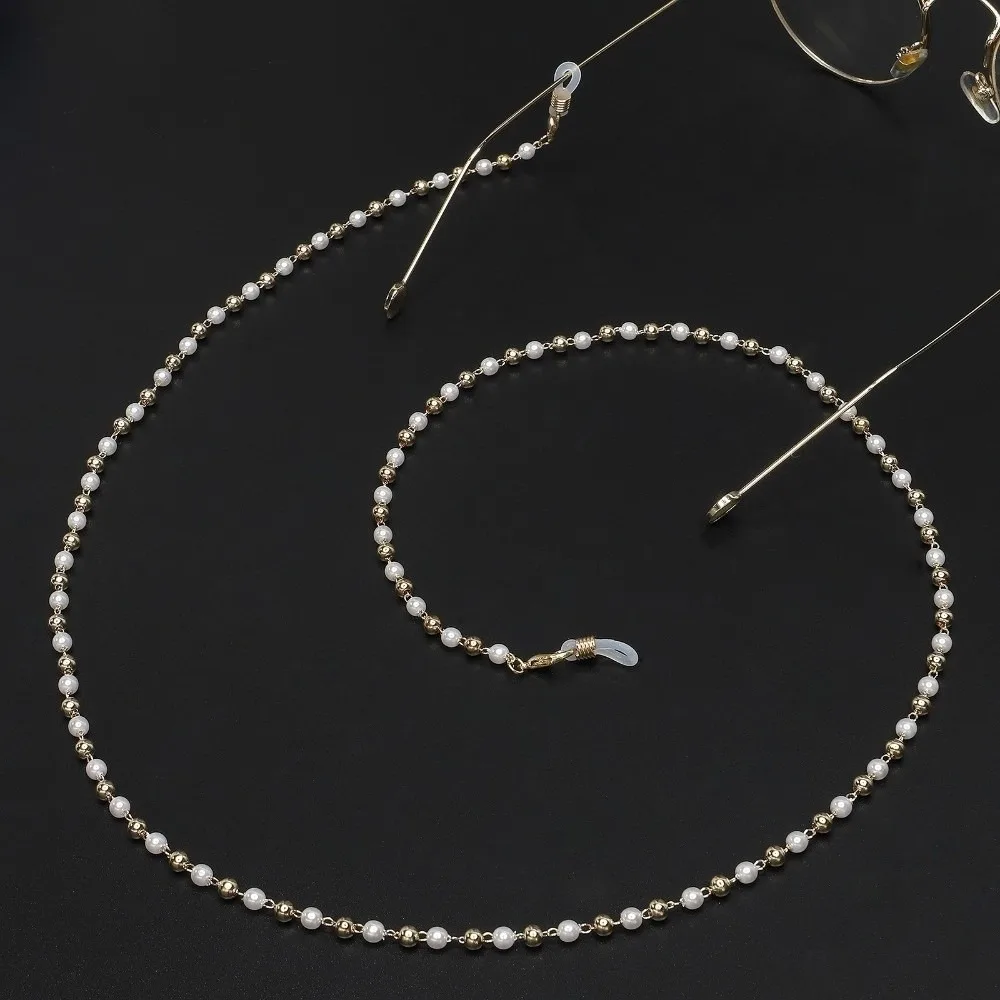 

Fashion Accessory Anti-lost Sunglasses Chains 70cm Pearl Glasses Chain Adjustable Masking Lanyard Daily Use