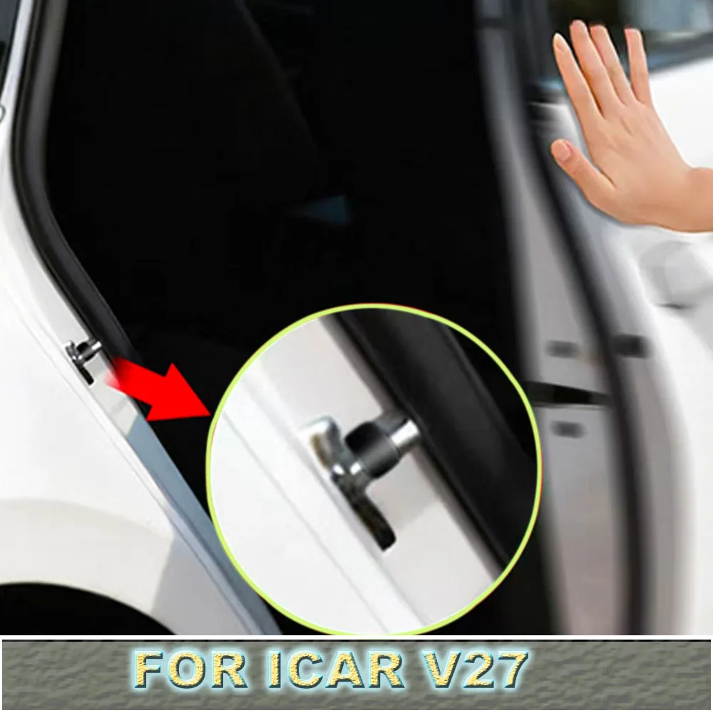Chery ICAR V27 2026-2027 Car Door Lock Latch Silicone Buffer Cushion Anti Shake Silent Shockproof Protection Accessories