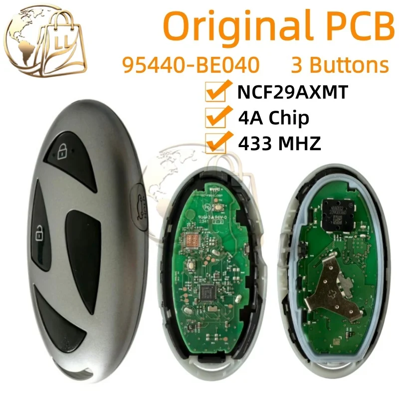 For Hyundai Kona 2024 Genuine PCB Smart Remote Key  ID 4A Chip 433MHz After market key shell 3 Buttons 95440-BE040