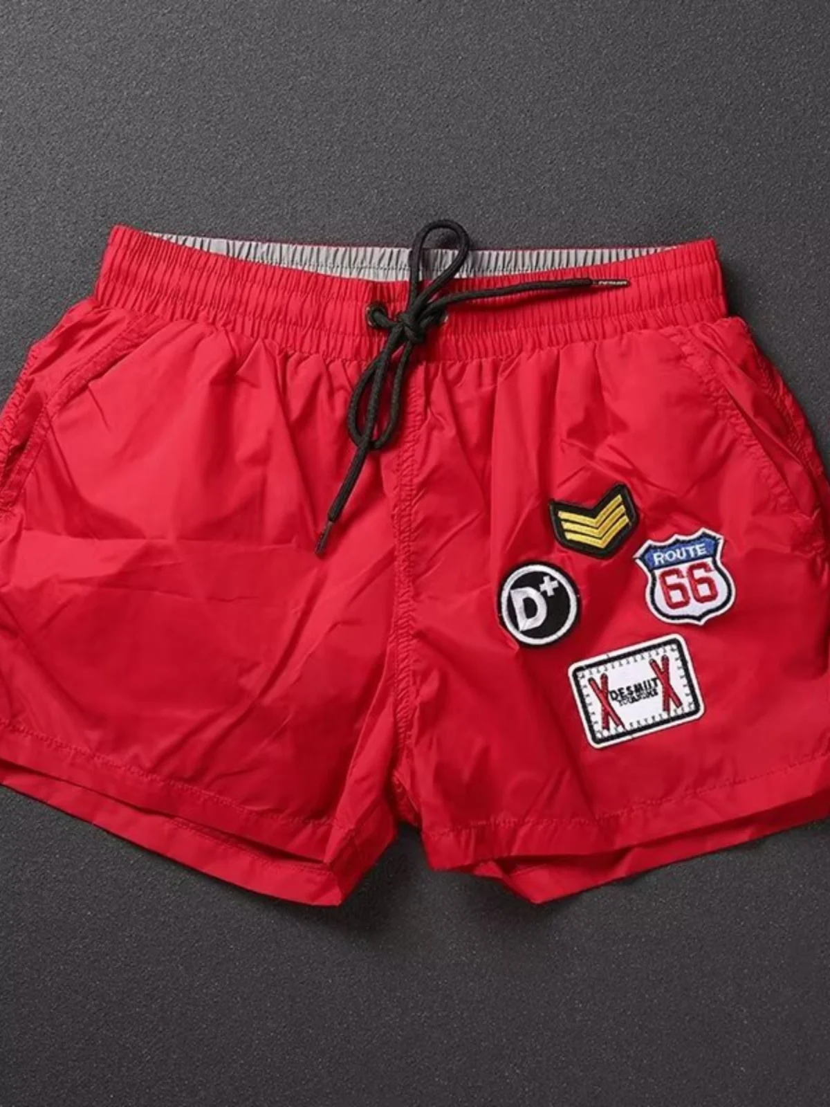 

Спортивные орты Qui Dry Ice Silk, мужские повседневные пляжные брюки для бега, тренировочная футболка длиной до четверти, летние дышащие орты