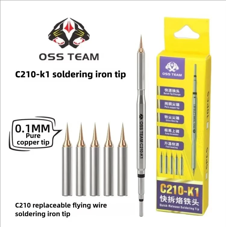 OSS C210-K1 0.1mm C210 Rapid Heating Replaceable Flying Wire Soldering Iron Tip For 210 Series Soldering Iron Handle