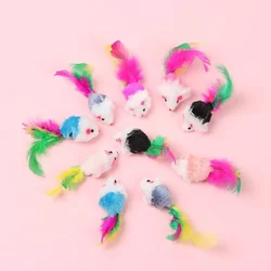 5PCS Cat Mouse Toys Mice Toy Rattle Interactive for Indoor Cats Kittens Assorted Color Catnip Toys with Fea  interactive cat toy