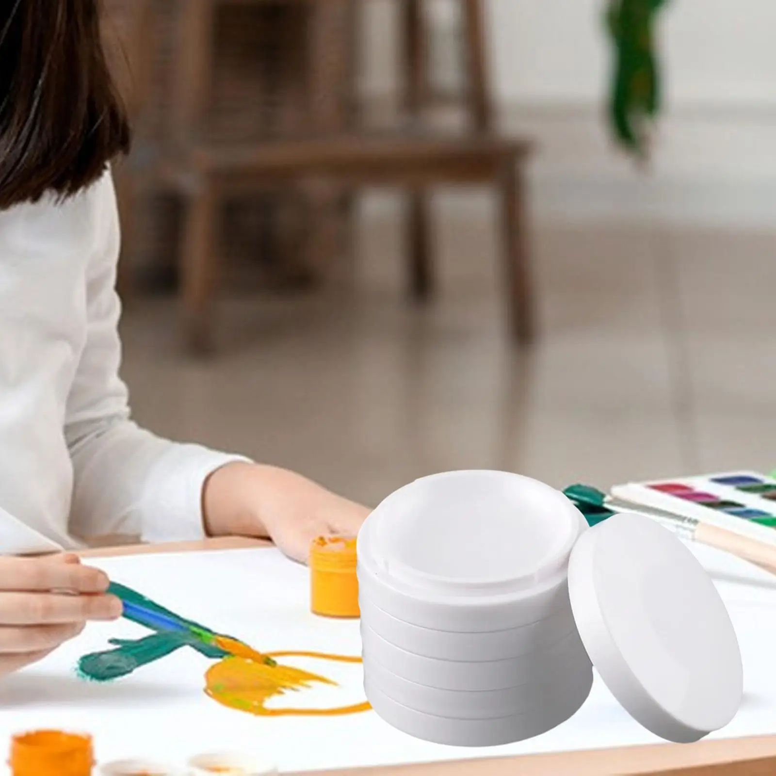 수채화 안료 트레이 라운드 DIY 아트 실용 프로젝트, 가정 교실 상점, 어린이 성인용 컬러 믹싱 트레이, 5 레이어