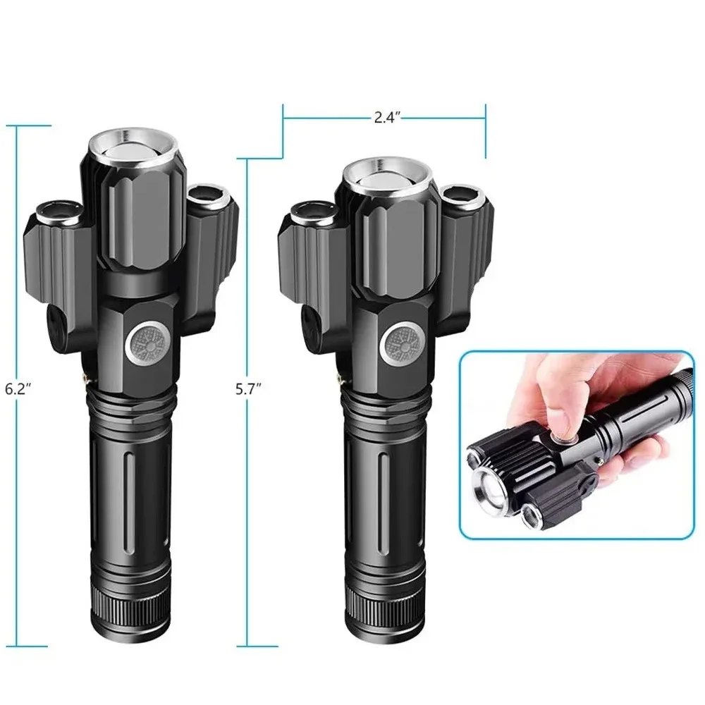 التكتيكية مضيا 13000 لومينز 360 'قابل للتعديل USB الشعلة القابلة لإعادة الشحن 18650 مصباح يدوي زوومابلي إضاءة دراجة هوائية أفضل للتخييم