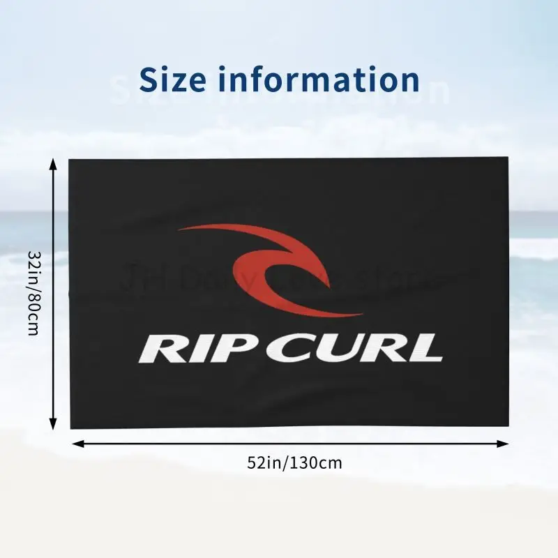 Custom Rip Curl Logo Bath Towel Cartoon Cute Summer Kids Large Bath Pool Beach Towel Microfiber Absorbent for Swimming Travel