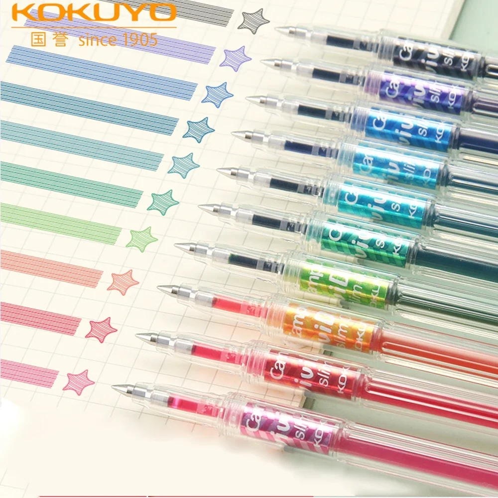 1pcs Japan Kokuyo Thin Rod Gel Pen ViviDRY Colorful Creative Student 0.4mm Ball Point Pen Smooth Quick Dry School Stationery