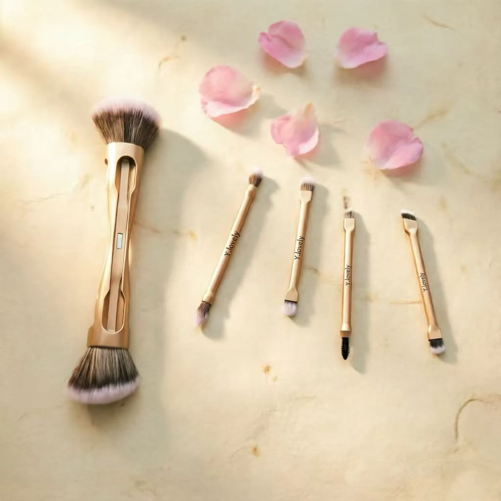 YLovely 10in1 Soft Synthetic Hair Makeup Brush Set With Magnet High Quality Plastic Powder Contour Blending Eyeshadow Kit