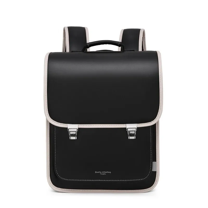 Luxury British Kid Backpack Primary Student Schoolbags PU Leather Waterproof Spine Protection Rucksack Boy Girl Durable Book Bag