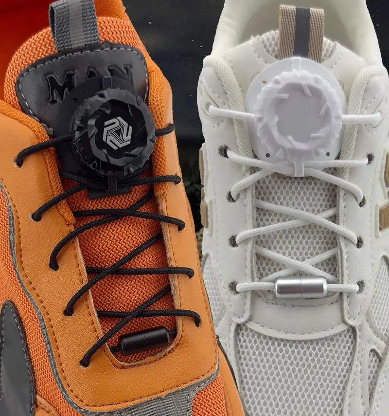 1 Paar/2 Paar Drehverschluss-Schnürsenkel Automatische Schnürsenkel Ohne Binden für Kinder und Erwachsene Sneaker Schnürsenkel ohne Binden Schuhzubehör Neu – Detail 4