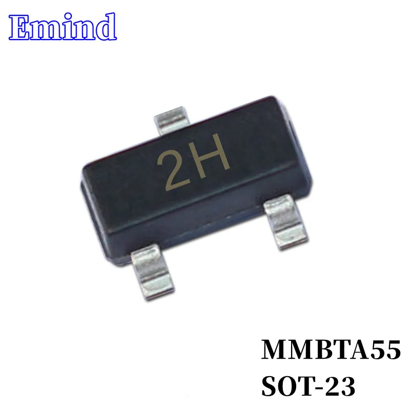 500/1000/2000/3000Pcs MMBTA55 SMD Transistor SOT-23 Footprint 2H Silkscreen PNP Type 300V/500mA Bipolar Amplifier Transistor