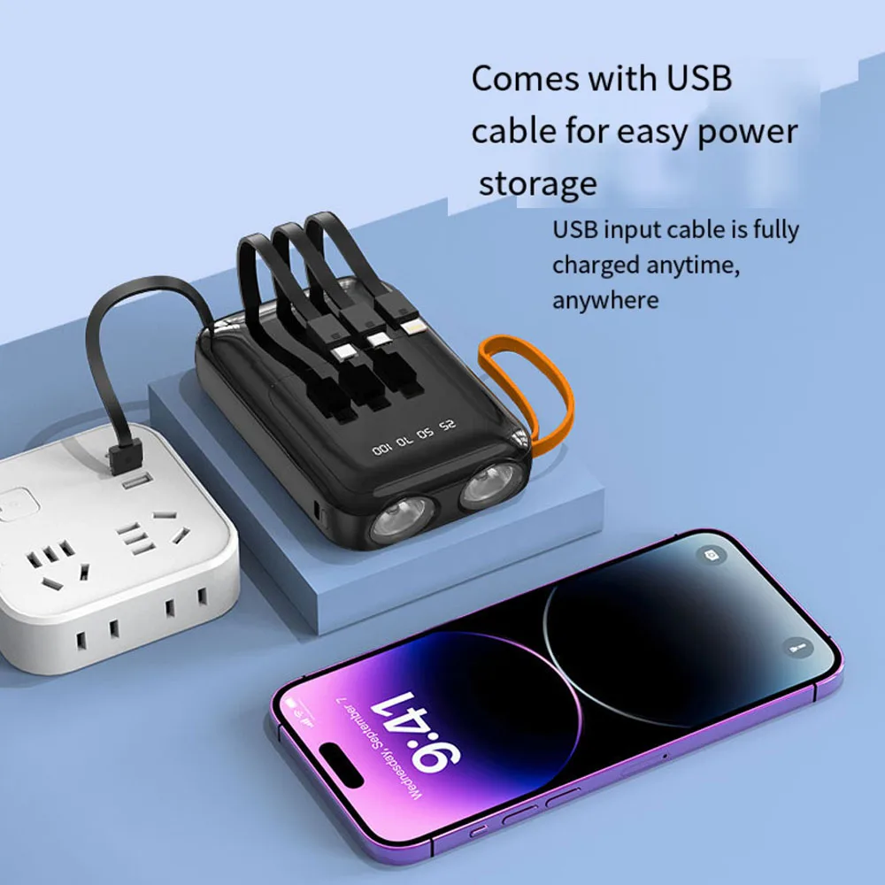 18650 Power Bank Fast Charging Powerbank Portable Battery Charger PowerBank For iPhone Xiaomi 4IN1 Mini Battery Storage Boxes