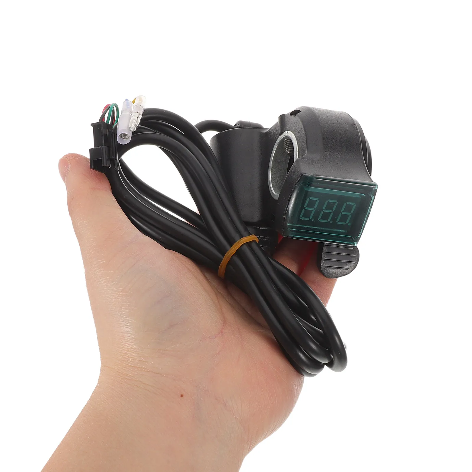 Ebike Throttle with Display 22Mm Handlebar Lock Key Ignition Switch Green Screen Battery Monitor 12 24 36 48 60V Scooter