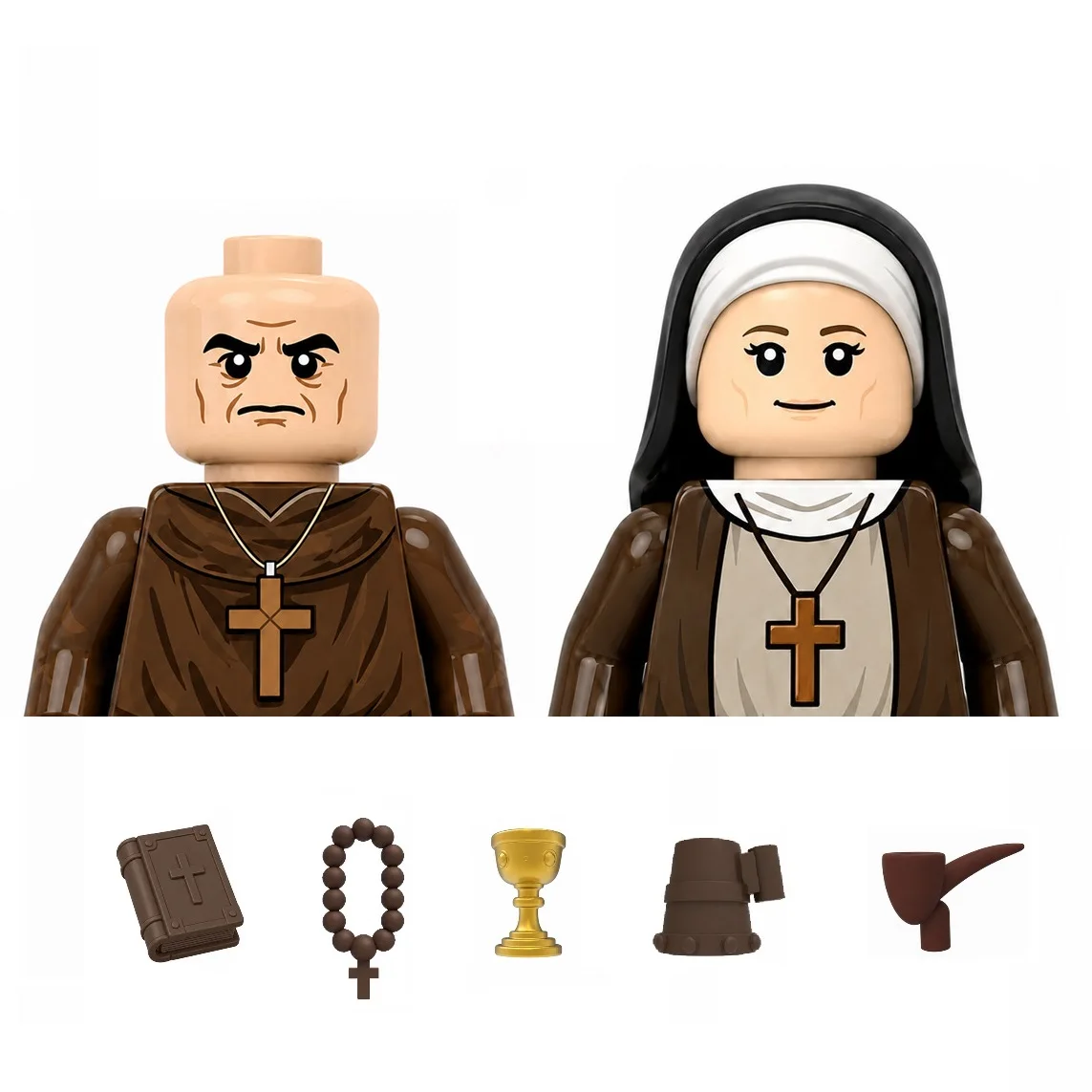 Christliche Nonne Mönch Bausteine Mini-Actionfigur Ziegelsteine Spielzeug