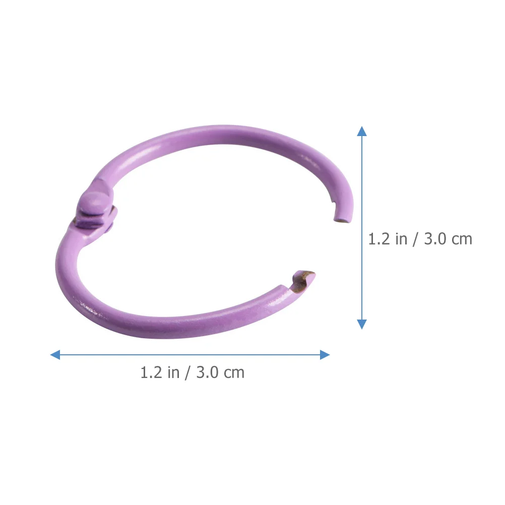 50 Pcs Binder Ring Crated Key Keychains Metal Reusable Book Compact Convenient Daily Use