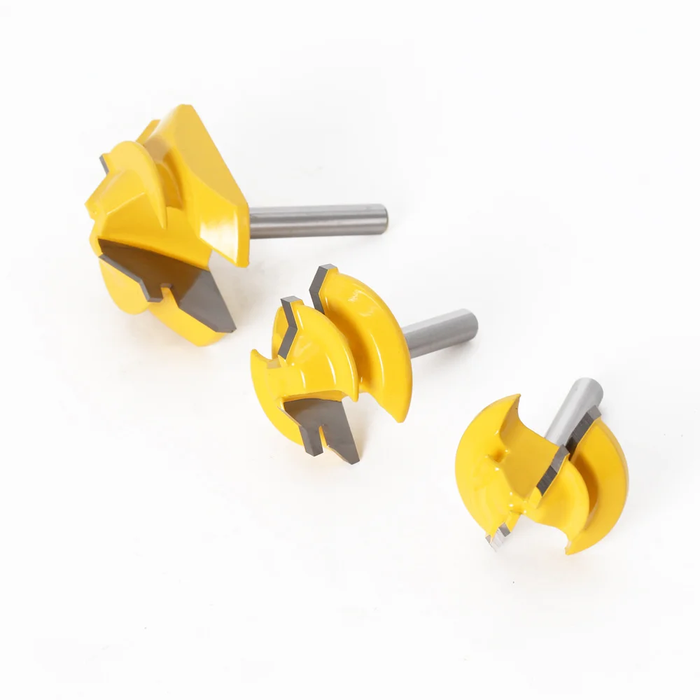 3PCS 45 Degree Lock Miter Router Bit Set 1/4