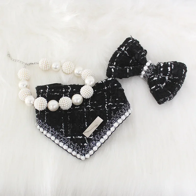 New INS Pet Necklace Dog Beaded Necklace Cat Necklace Accessories Pet Photo Prop Fashion Luxury Design Cute Pearl Collar