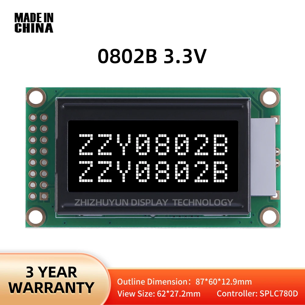 Spot Goods 0802B BTN película negra Original ST7066U Chip 16pin Character Dot Matrix Screen Voltage 3,3 V