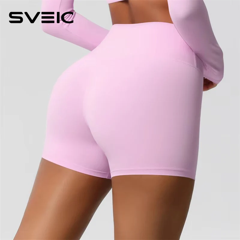 

SVEIC Sports Gym Shorts Three-Point Pants Women High waist Peach Buttocks Fitness Breathable Tights Workout Running Yoga Clothes