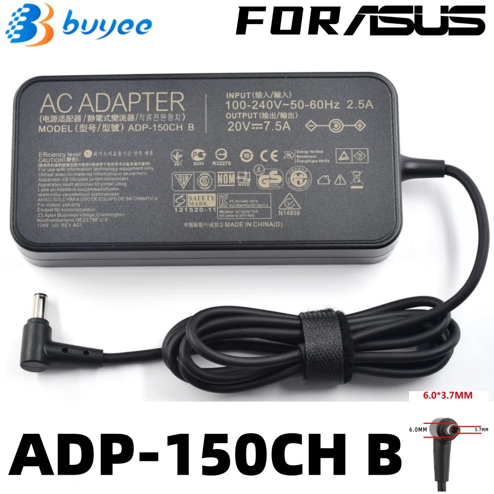 ADP-150CH B 150W 20V 7.5A  AC Charger Adapter For Asus ROG TUF GAMING G531GT G731GT FX505GT FX705GT Series Laptop Power Supply