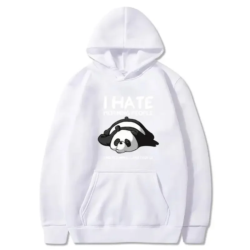 

Lazy Panda I Hate Morning People Printed Hoodie Men's and Women's Casual Sports Shirt Harajuku Warm Top Autumn/Winter Hoodie