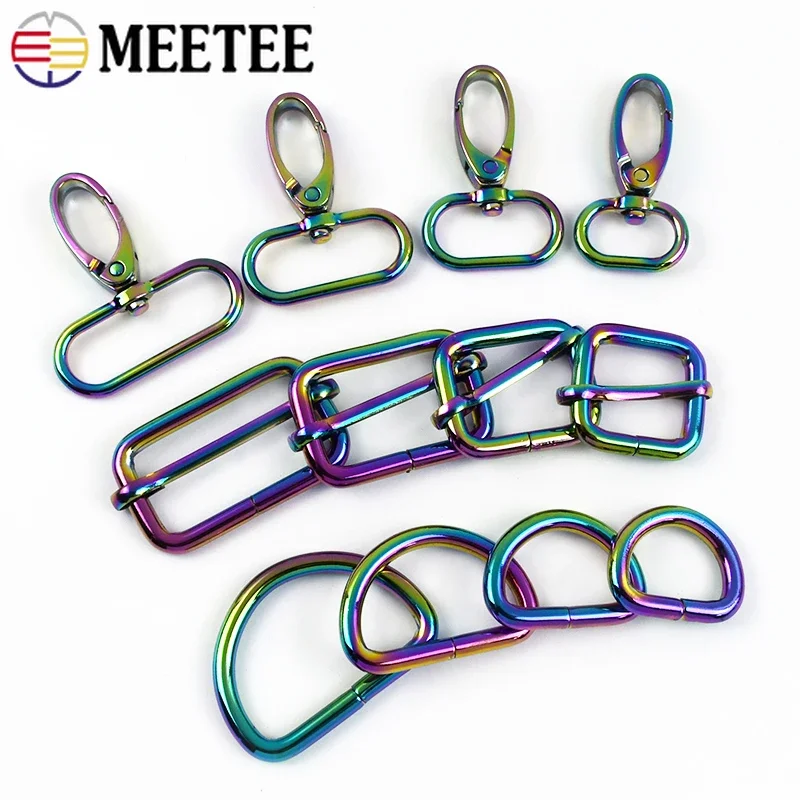 5/10Pcs 20-38mm Metal Buckle Swivel Lobster Clasp Tri-Glide Slider D Ring Bag Strap Connect Hook Carabiner Hardware Accessories