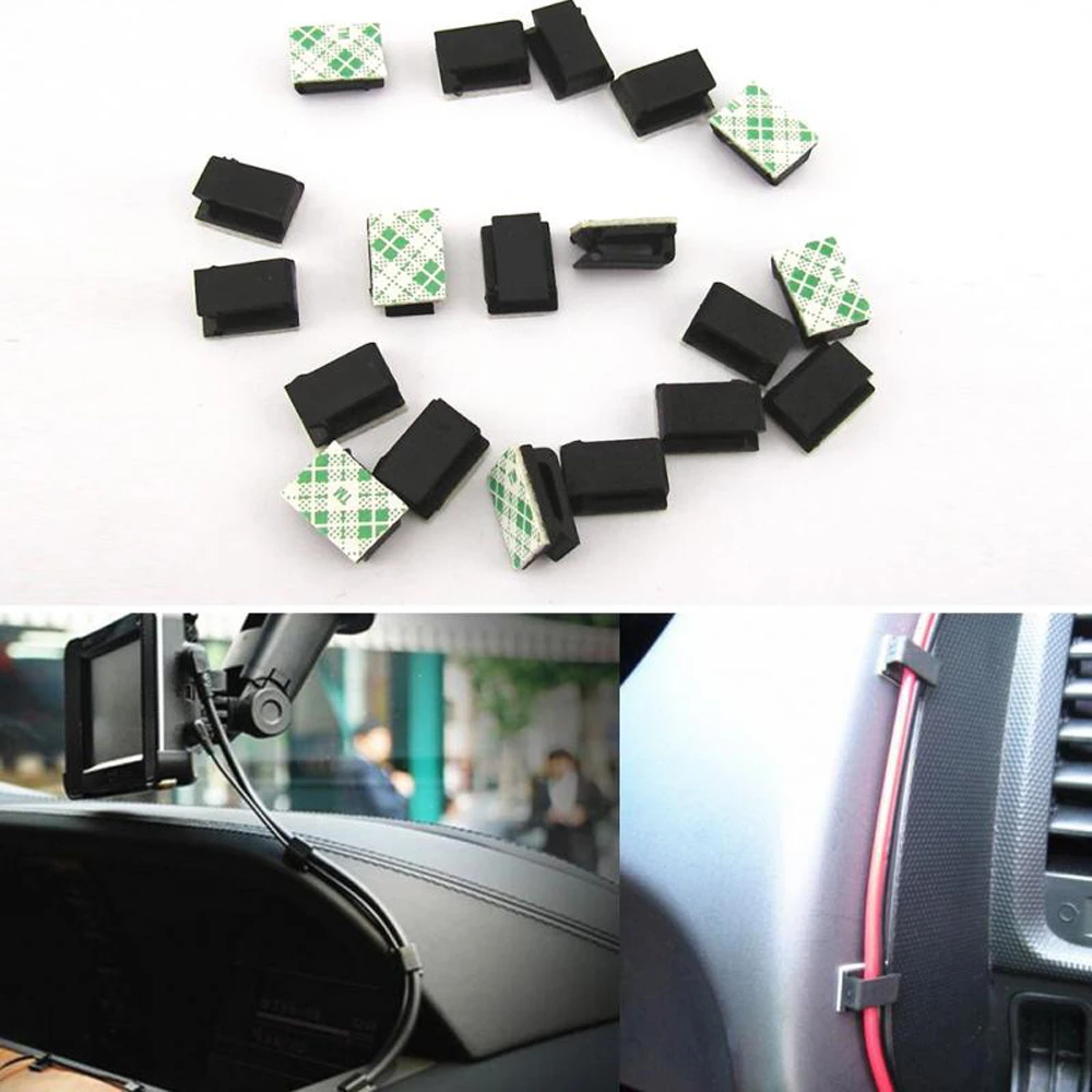 30Pcs Car Cable Clamp Self Adhesive Wire Clip Tie Fixer Mounting for KIA RIO K2 2011 2012 2013 2014 2015 ,