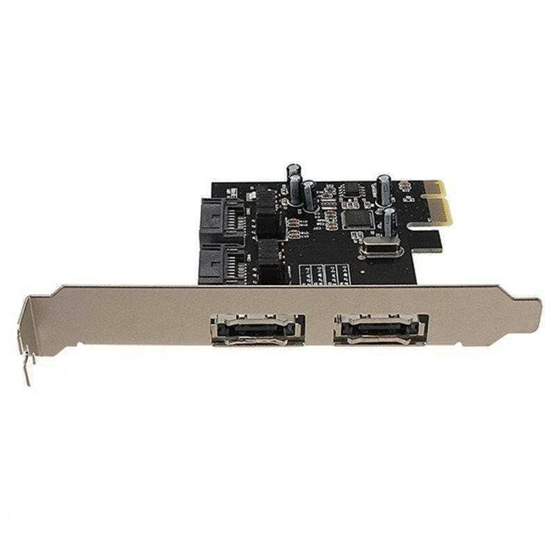 SATA Riser Karte PCI-E zu ESATA + SATA 3.0 6G Festplatten-Erweiterungskarte PCIe zu SATA/ESATA3.0 Adapterkarte