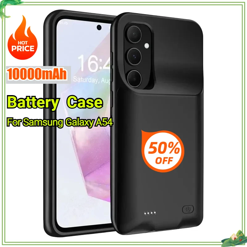 

10000mAh Battery Charger Case for Samsung Galaxy A54 Portable Extended Battery Pack Charging Cover Power High Capacity Bateria