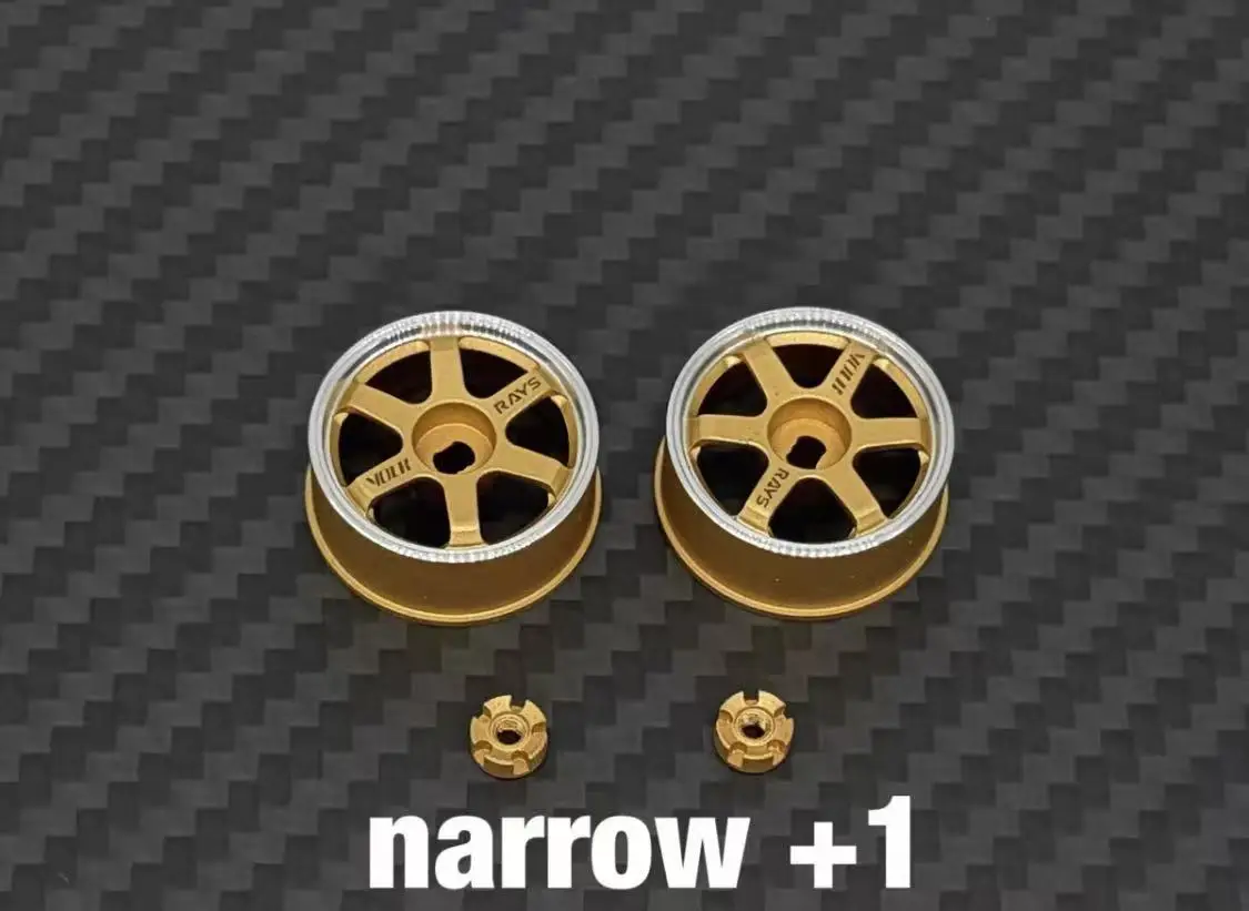 LS Studio LSD 1/28 TE37 MINIZ AWD CNC Wheel (OD 20MM) Gold 2PCS