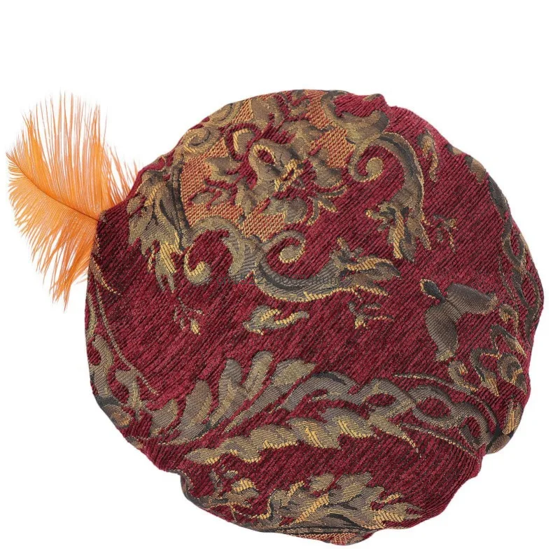 Sombrero de brocado revolucionario isabelino Tudor renacentista del siglo XVIII para hombres y mujeres, sombrero flexible de poeta Medieval de lujo para Halloween